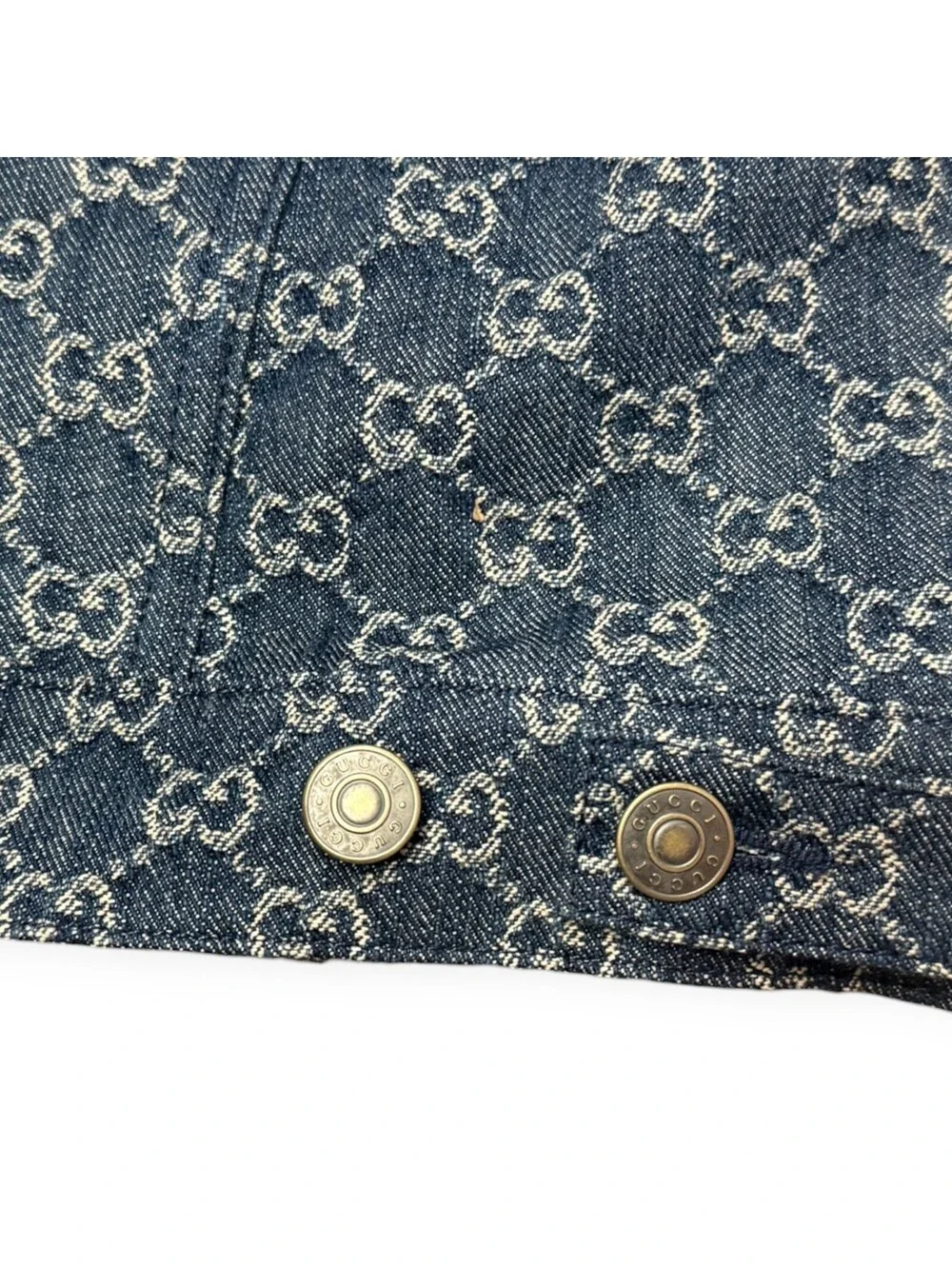 Gucci Eco Washed Organic GG Monogram Denim Jacket Size 48 Mens - NWT